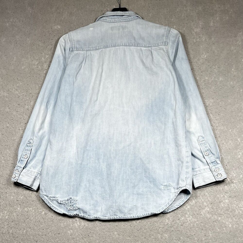 Lucky Brand Shirt Button Down Size XS Blue Utility Military Minimalist Neutral - Picture 7 of 14